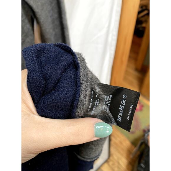 Anthropologie S grey navy wool tie front cardigan - Picture 5 of 6